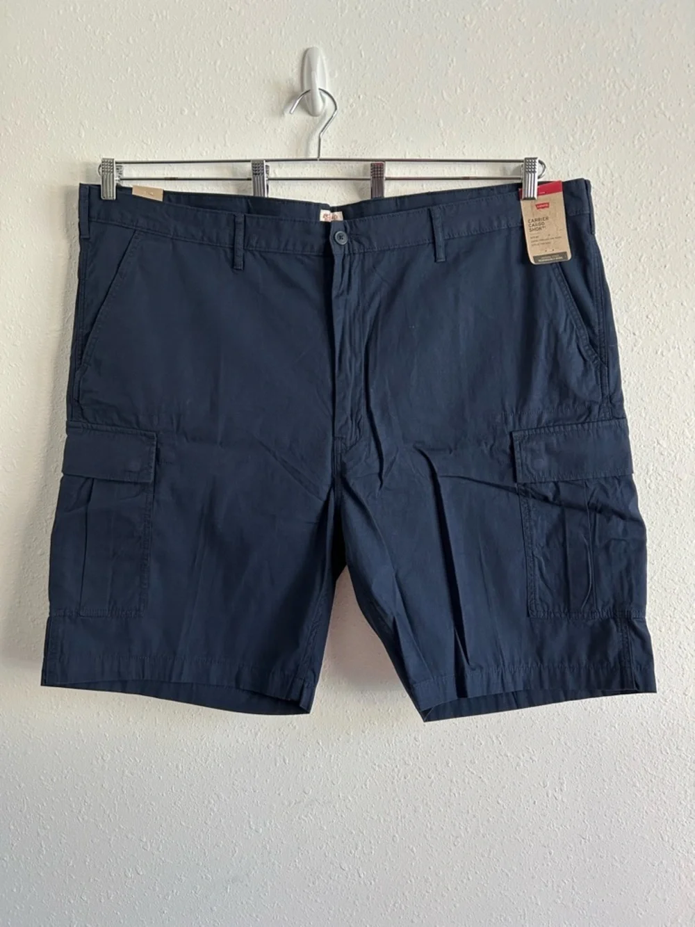 Levi's Cargo Shorts Big Men's Size 50 Blue Twill Cotton Loose Fit